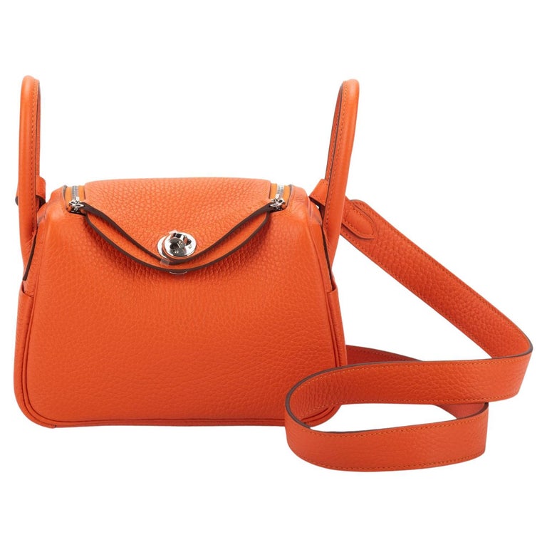 Hermes BNIB Mini Lindy Feu Palladium
