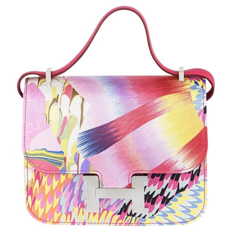 Hermès Limited Edition Constance 18cm Marble Silk PHW