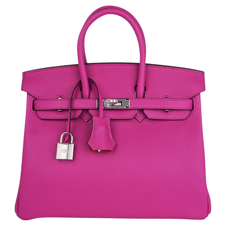 Hermes Birkin Verso 25 Magnolia Capucine Bag Togo Leather Palladium Hardware