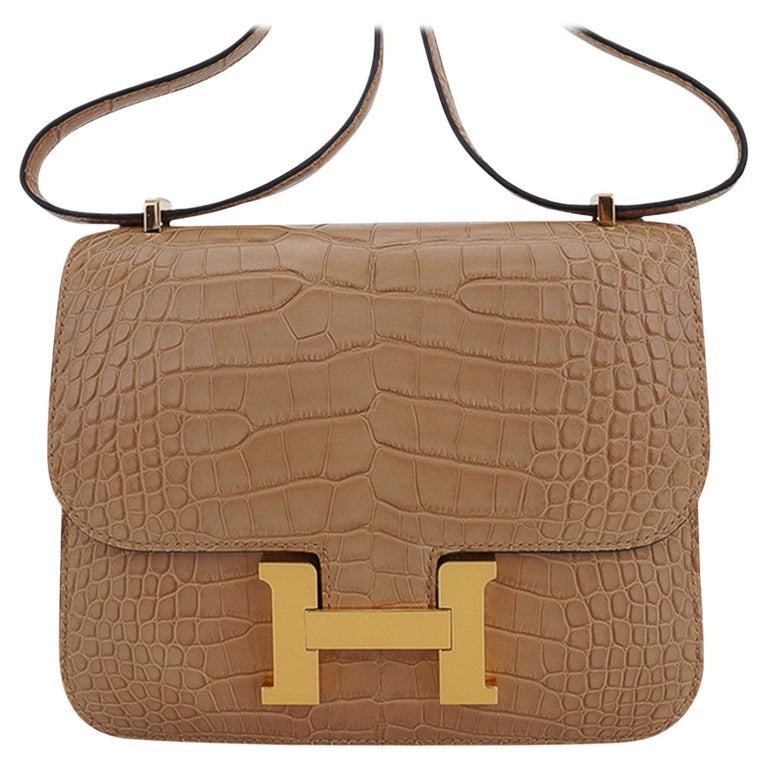 Hermes Constance Bag 18 Chai Matte Alligator Gold Hardware