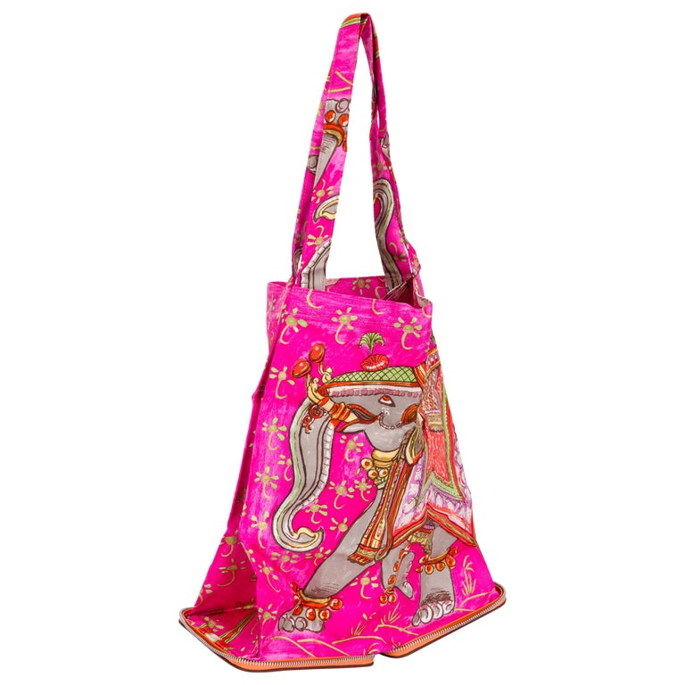 Hermes Orange Hot Pink Silky Pop Bag