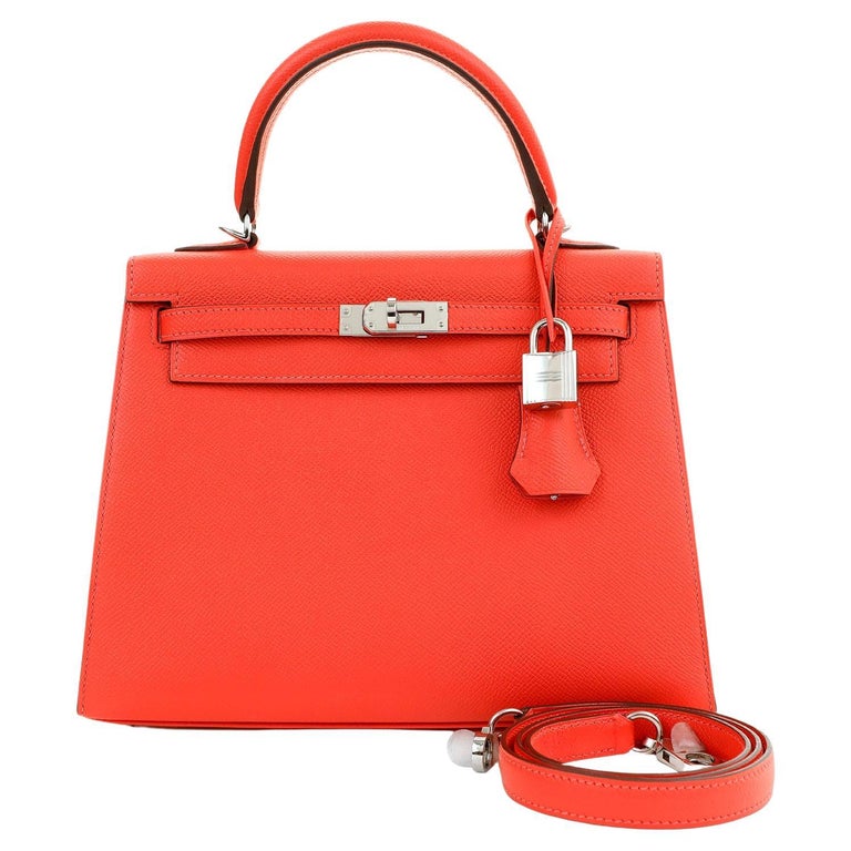 Hermès Kelly 25cm Sellier Rose Jaipur With Palladium Hardware