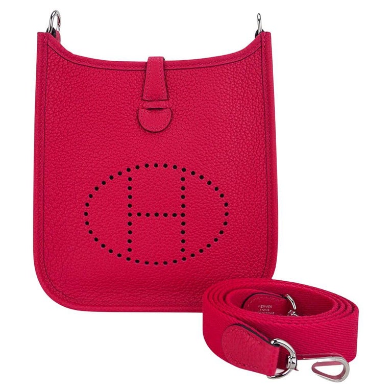 Hermes Evelyne III TPM Bag Framboise Clemence Leather