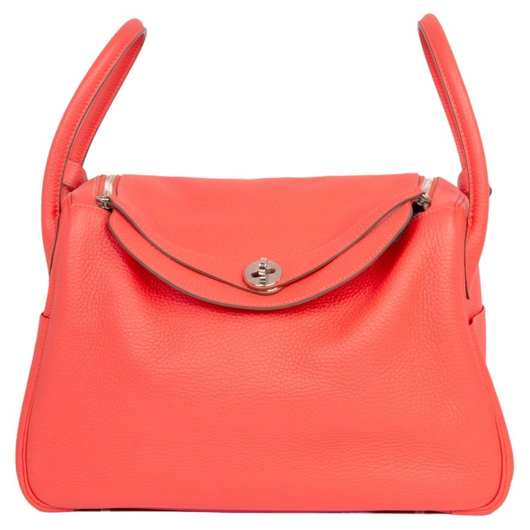 Hermès Lindy 34 Coral Clemence PHW
