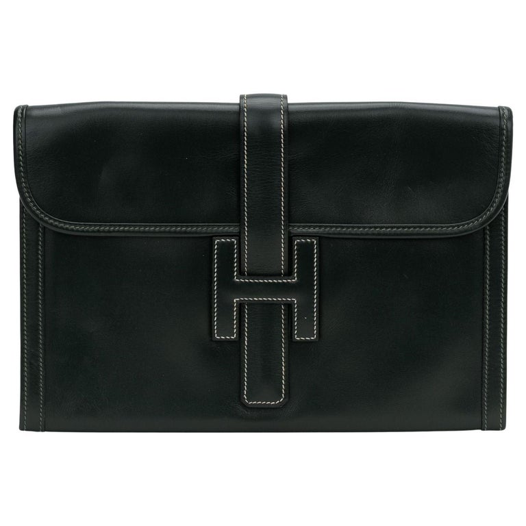 Hermès Green Jige Clutch Box Calf