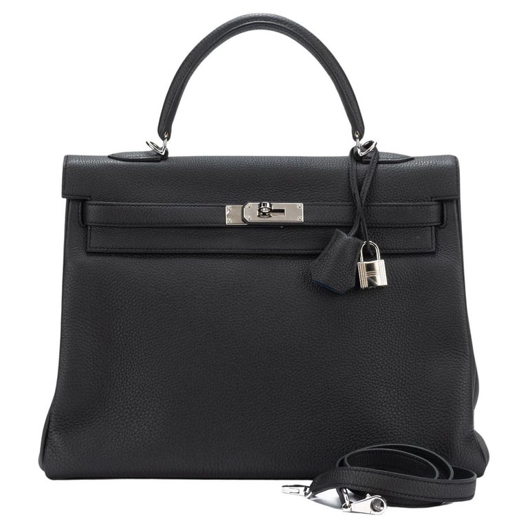 Hermès BNIB Kelly 35 Verso Black/Blue
