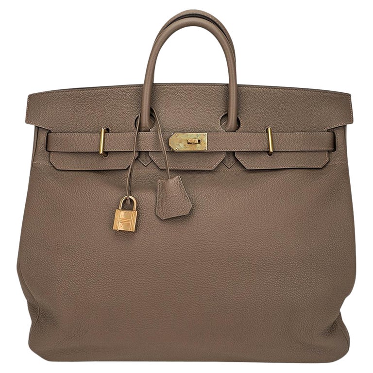 Hermes HAC 50 Birkin Bag Etoupe Togo Leather Brass Hardware