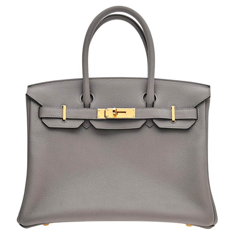 Hermes Gris Asphalte Birkin 30 Togo Gold Hardware