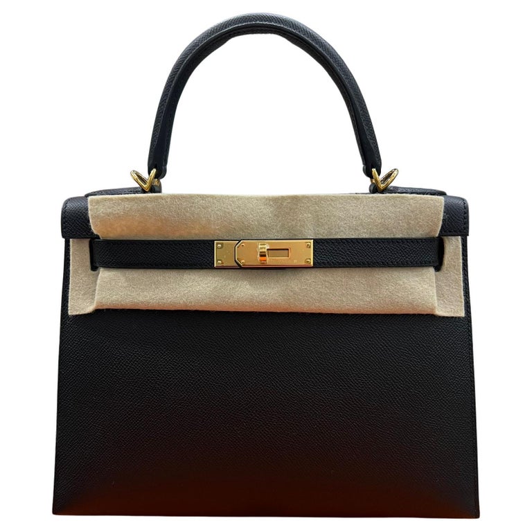 New Hermes Kelly 28 Sellier Noir Black Epsom Gold Hardware