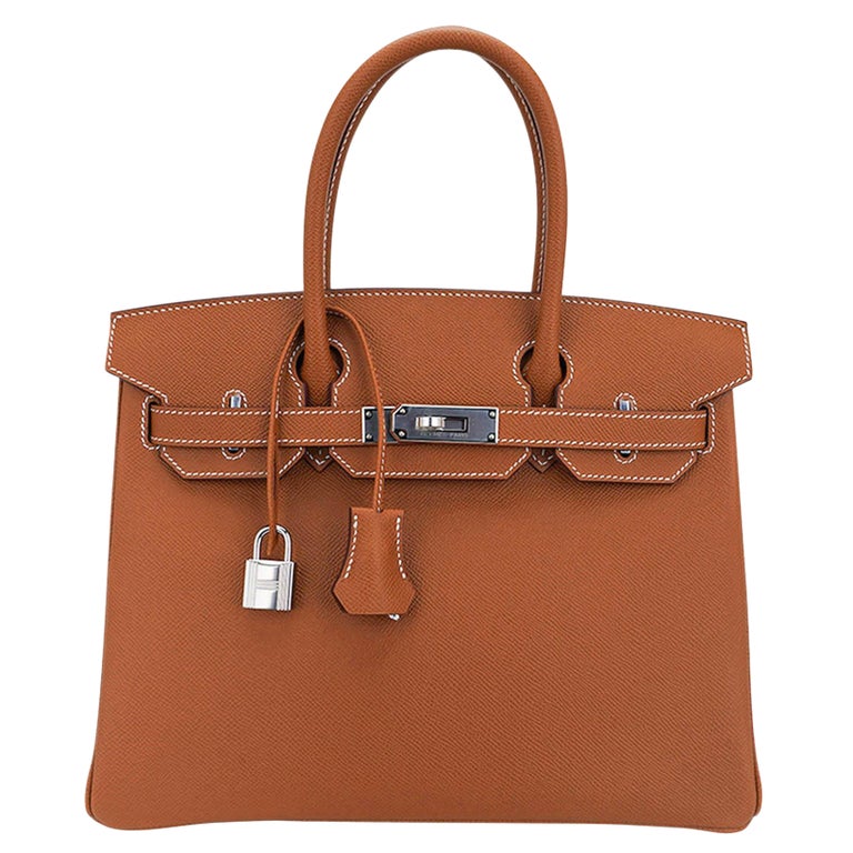Hermes Birkin 30 Gold Bag Epsom Leather Palladium Hardware