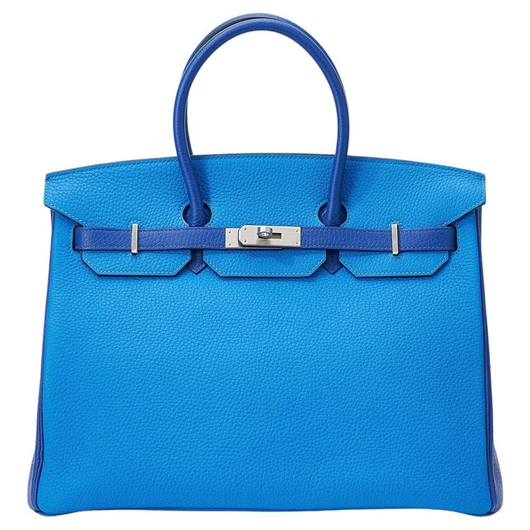 Hermès Birkin HSS 35 Bleu Electric Zelige Togo Palladium Hardware
