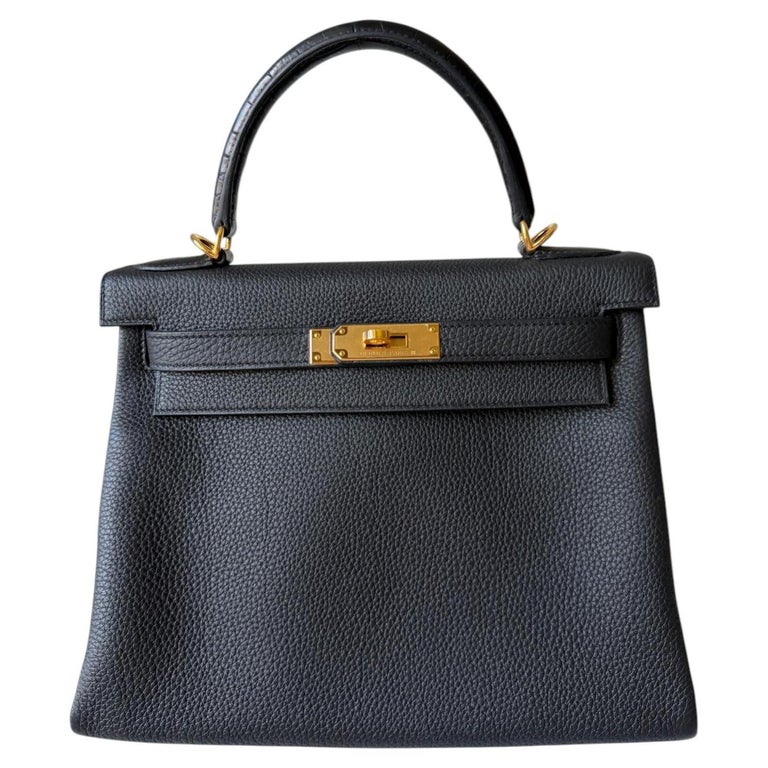 Hermès Kelly 28 Touch Noir/Black Alligator Gold Hardware