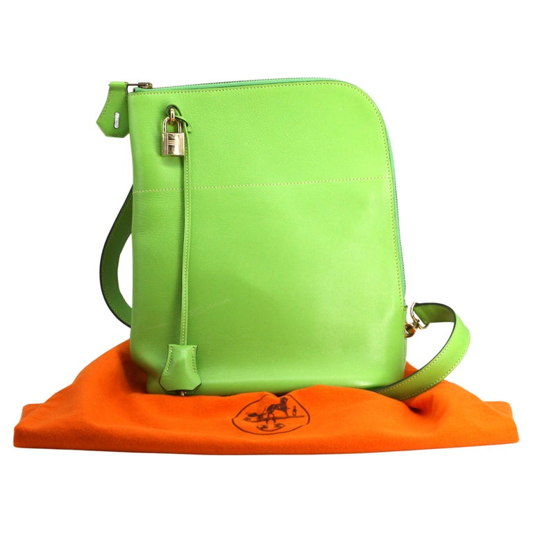 Hermes Kiwi Green Calfs Leather Shoulder Bag