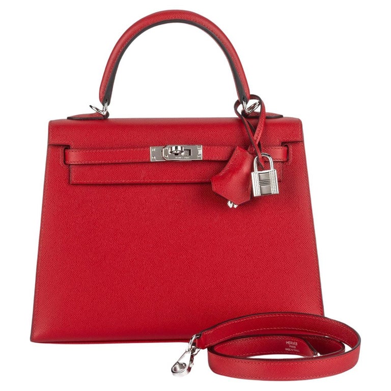 Hermès Kelly 25 Sellier Verso Rouge Piment