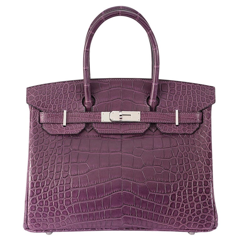 Hermès Birkin 30 Alligator Matte Amethyst Palladium Hardware