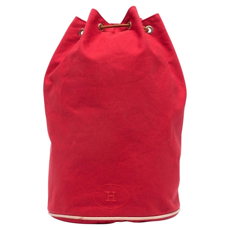 Hermes Matelot Marin Red Cotton Backpack