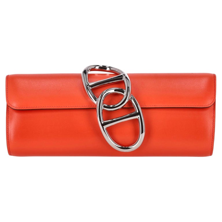 Hermes Egee Clutch Bag In Tadelakt Leather