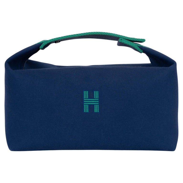 HERMES Marine blue canvas 2024 BRIDE-A-BRAC PM Case Bag