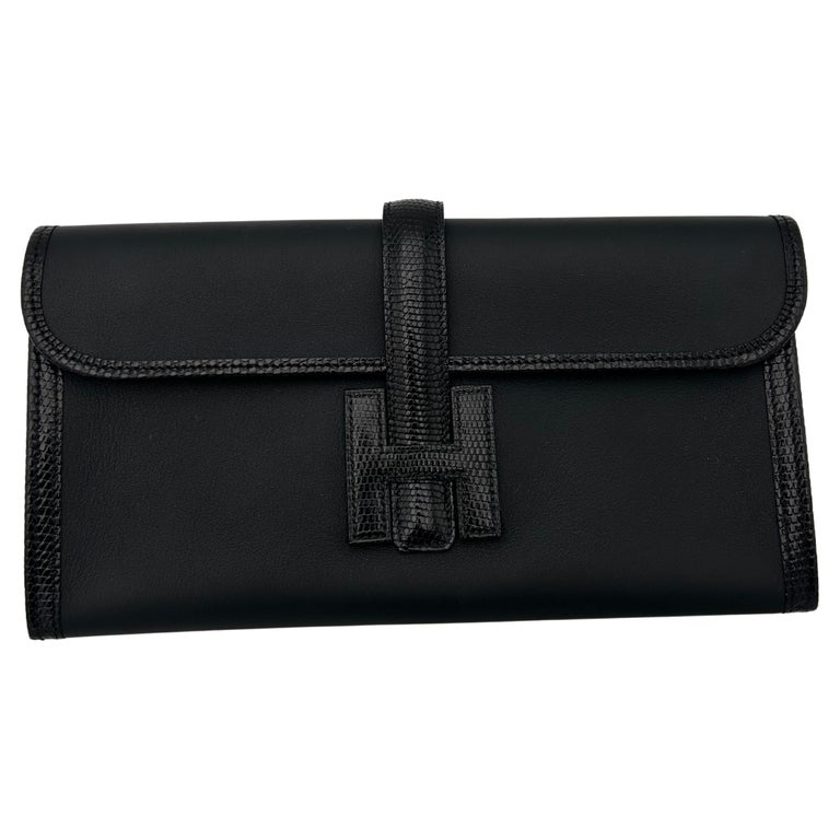 Hermes Jige Elan Clutch Swift With Lizard