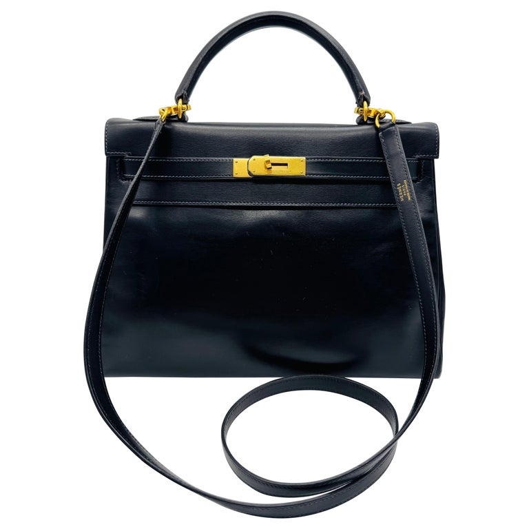 Hermes Kelly Bag 32 Box calf leather  shoulder hand bag