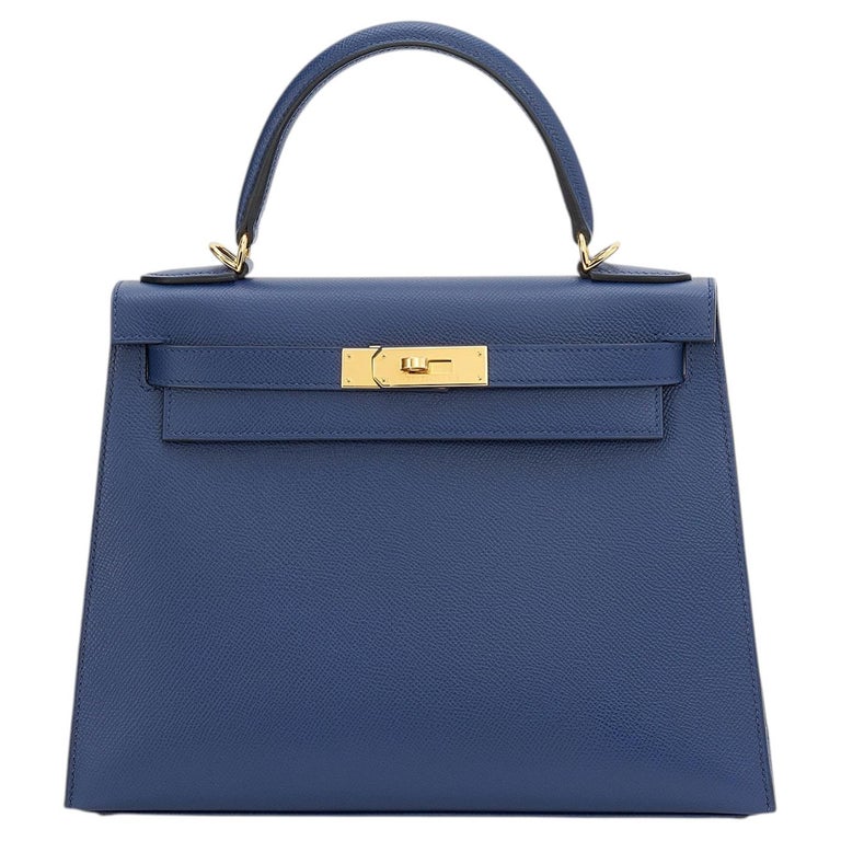 Hermès Kelly Sellier 28 Bleu Saphir Epsom Gold Hardware