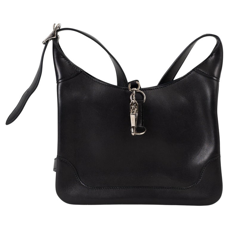 HERMES black Evercolor leather TRIM DUO 24 Crossbody Bag Phw
