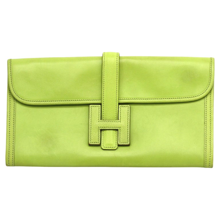 Hermes Jige Elan 29 Clutch Swift Lime Green Leather