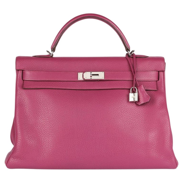 Hermès 2011 Tosca Clemence Leather Kelly 40cm Retourne Top Handle Bag