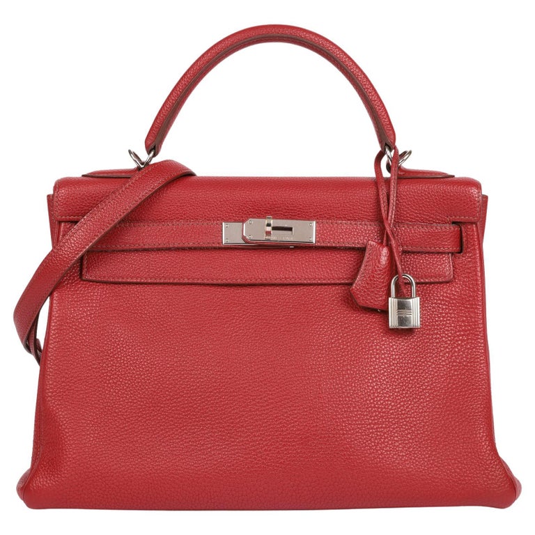 Hermès 2008 Rouge Garance Togo Leather Kelly 32cm Retourne Handbag