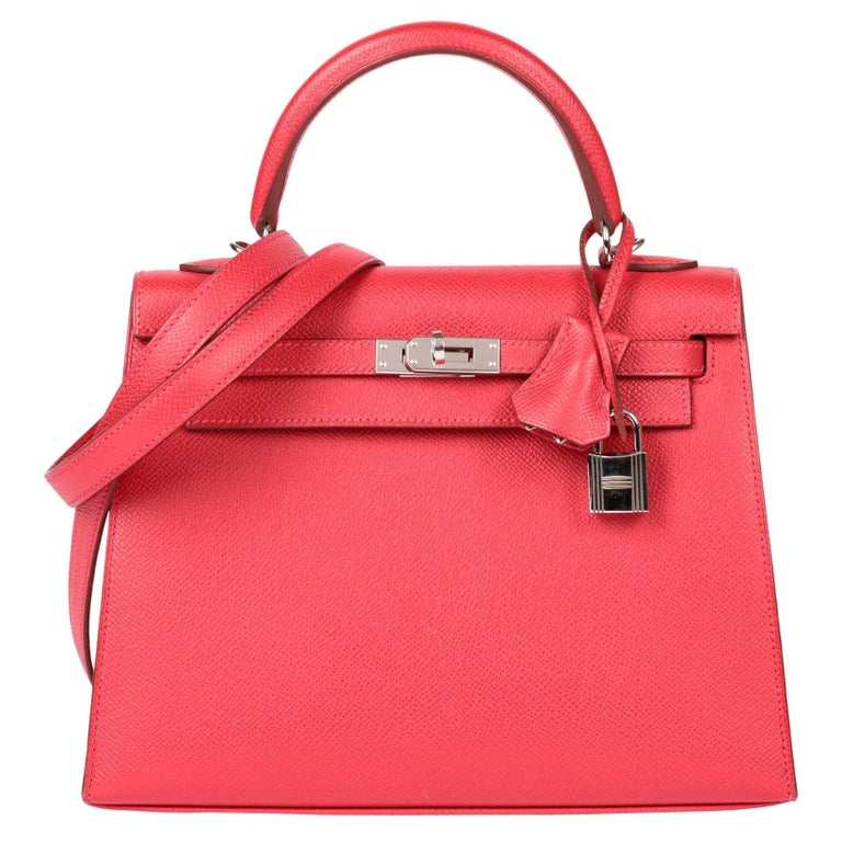 Hermès 2010 Geranium Epsom Leather Kelly 25cm Sellier Top Handle Bag