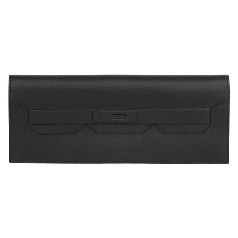 Hermès Black Swift Leather Shadow Birkin Cut Clutch