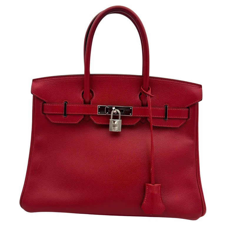 Hermès 30 Rouge Garance Epsom Leather Birkin 2015