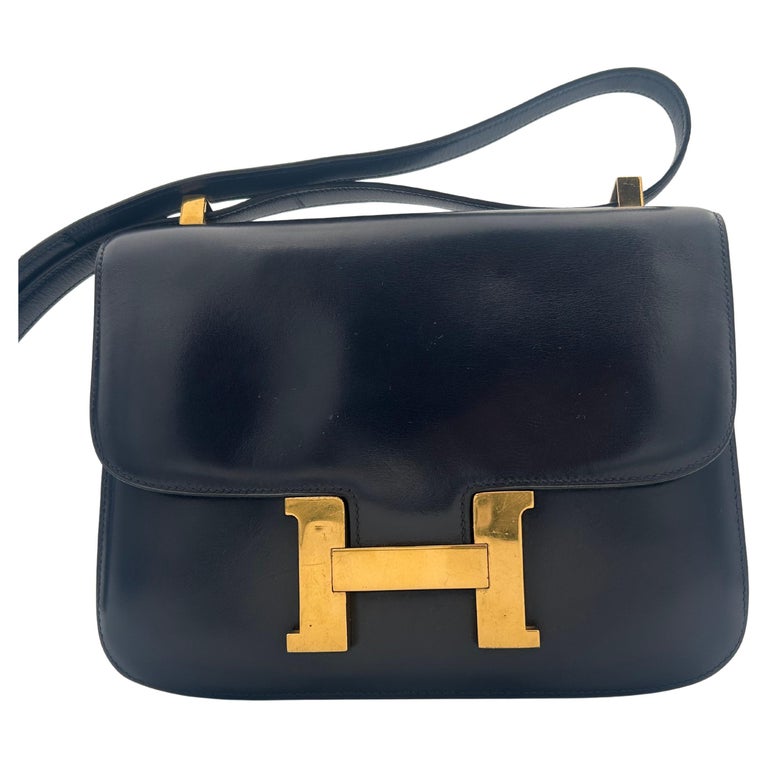 Blue Hermes Constance 24cm Gold Tone Hardware 2016