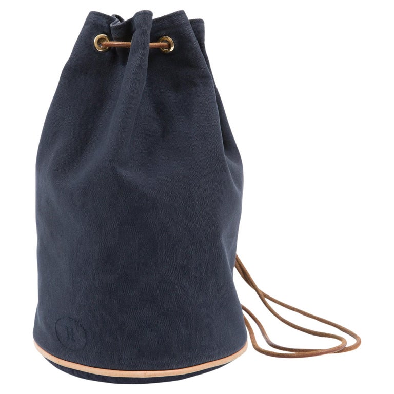 Hermes Mimile Navy Cotton Backpack Bag