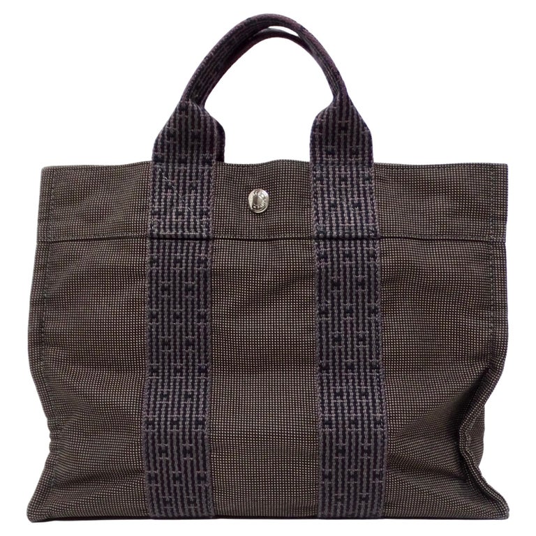 Hermes Grey Herline Cloth Mini Tote Bag circa 1990-2000