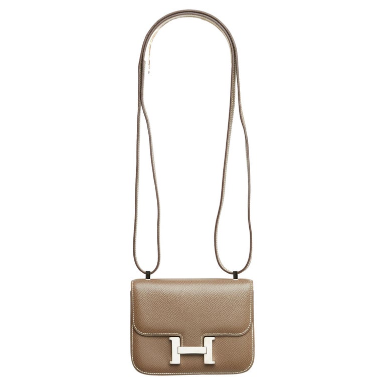 Hermès 2011 Sac Constance 14 Micro Etoupe Epsom Leather Silver HDW Bag Hermes