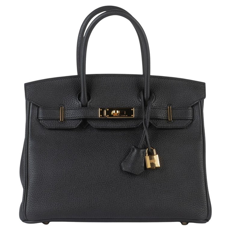 Hermès Birkin 30 Black Togo Gold Leather