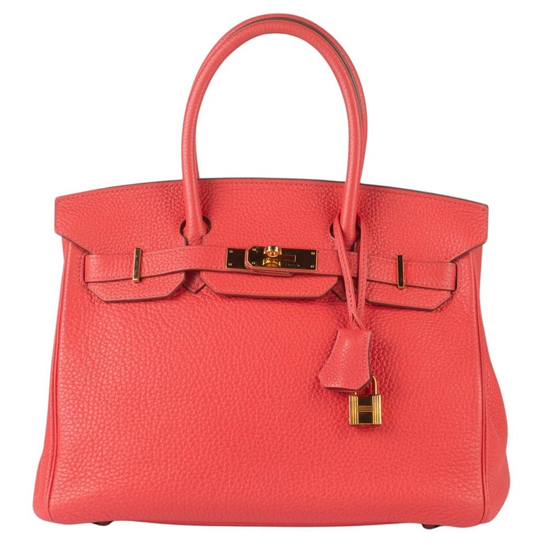 Hermes Birkin 30 Rouge Pivoine Togo Gold