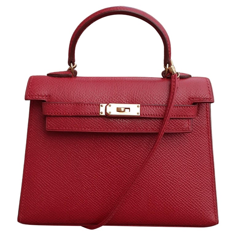 Hermès Micro Kelly 15 cm Sellier Red Leather Gold Hdw