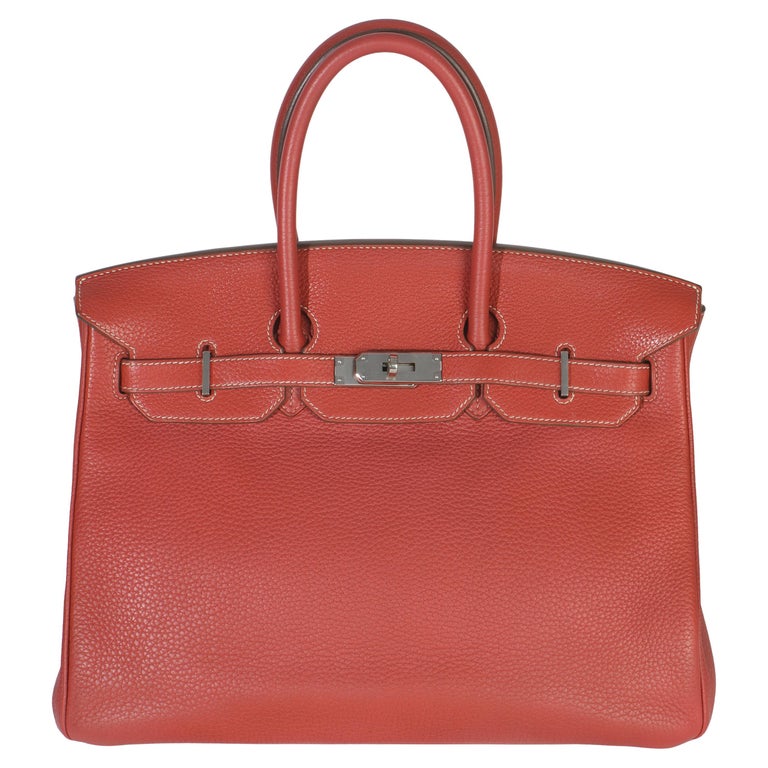 Hermès Sanguine White Clemence Verso Birkin 35 PHW