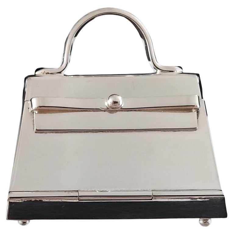 Hermès Silver Micro Kelly Bag Pill Box