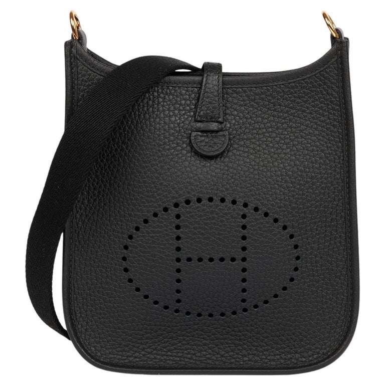 Hermès Black Clemence Leather Evelyne TPM Crossbody Bag, 2025