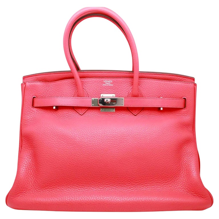 Hermès Birkin 35 Bougainvillea Rouge Casaque Clemence Palladium Hardware
