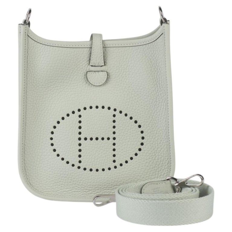 Hermès NIB Grey Pearl Mini Evelyne Bag