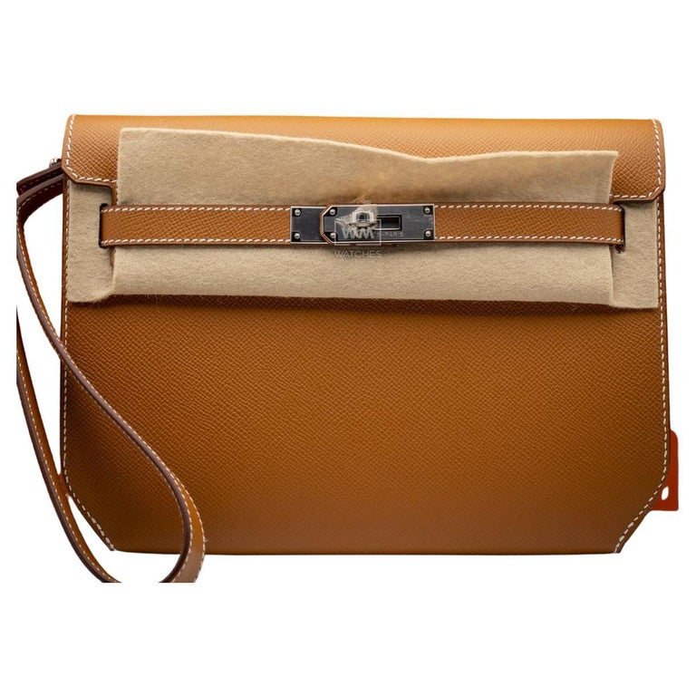 New Hermes Kelly Depeches 25 Pouch Palladium Hardware