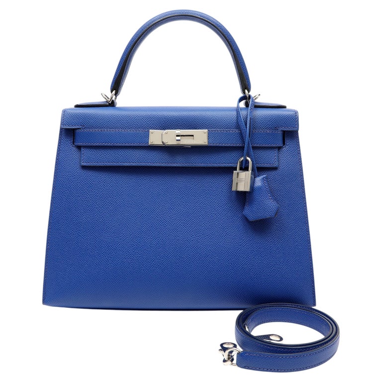 Hermes Kelly 28cm Bleu Cobalt Epsom Leather w/Palladium Hardware