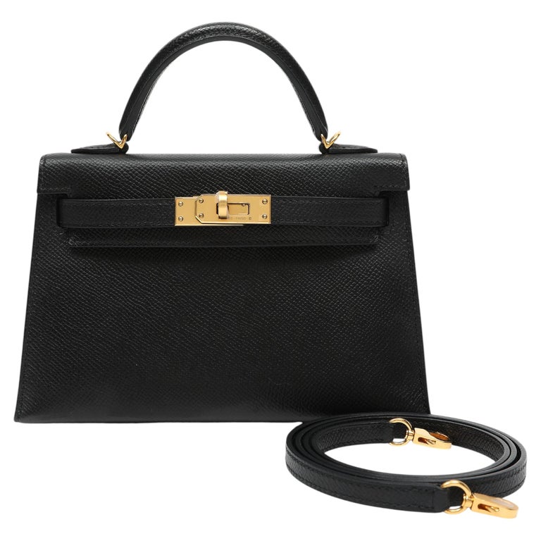 Hermès Mini Kelly II 20cm Black Sellier Epsom Leather with Gold Hardware