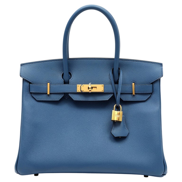 Hermès Birkin 30cm Bleu Agate Epsom Leather w Gold Hardware