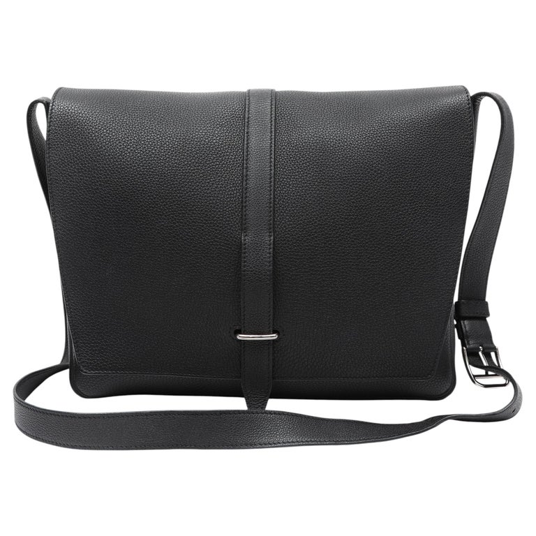 Hermès Steve Light Messenger Bag Black Togo Leather w/Palladium Hardware