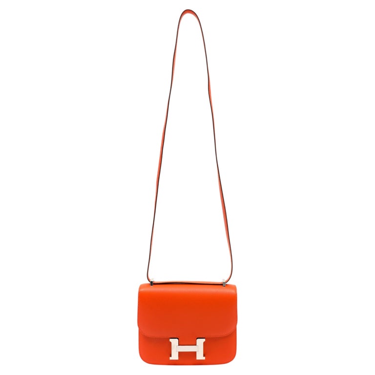 Hermès Constance 18cm Orange Epsom Leather w/Palladium Hardware